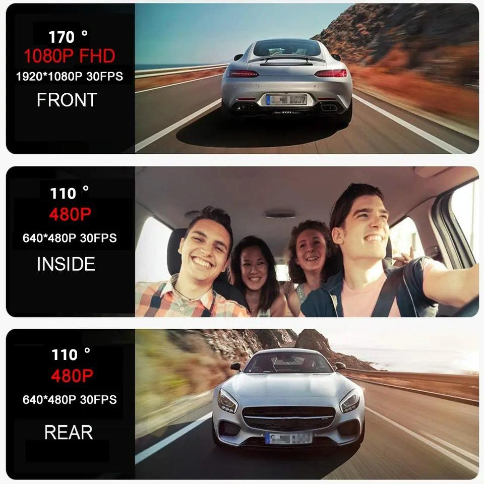 1080p 3-record Driving Recorder with 2 Screen
