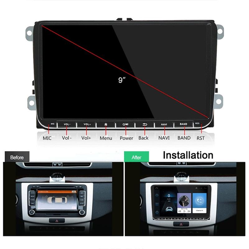 9 Inch Android 6.0 Car Mp5 Player For Volkswagen - Gps Bluetooth Fm Mirror Link - Europe Map