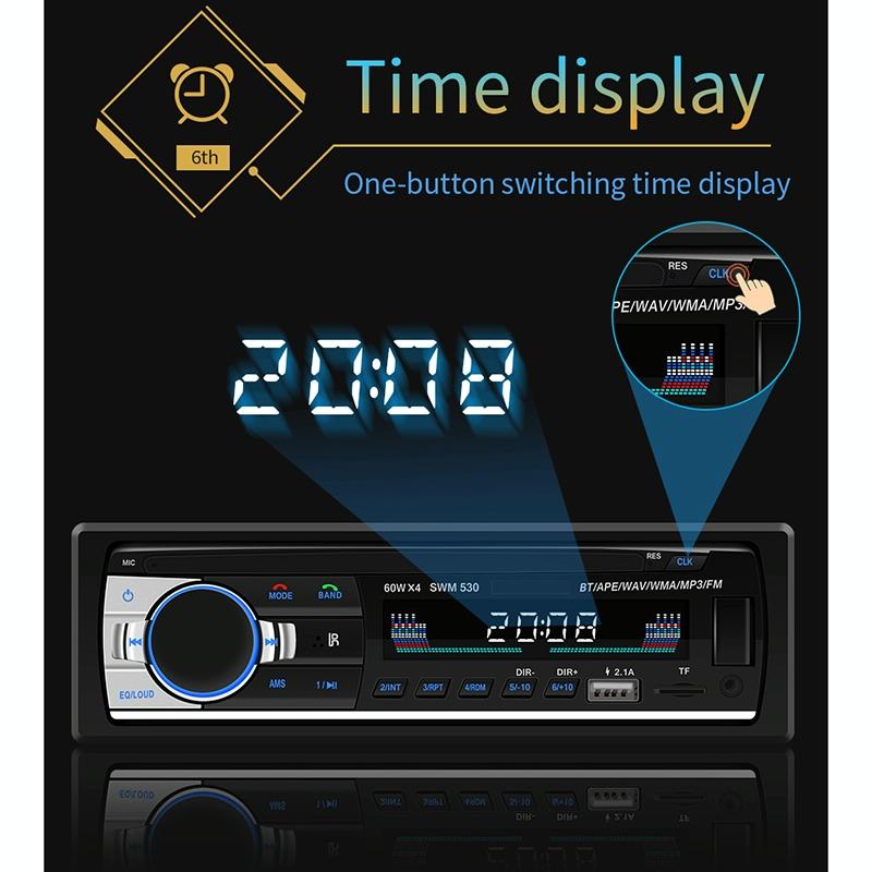 12V Car Dual Usb Charger Radio Receiver Mp3 Player Fm & Bluetooth Remote Control