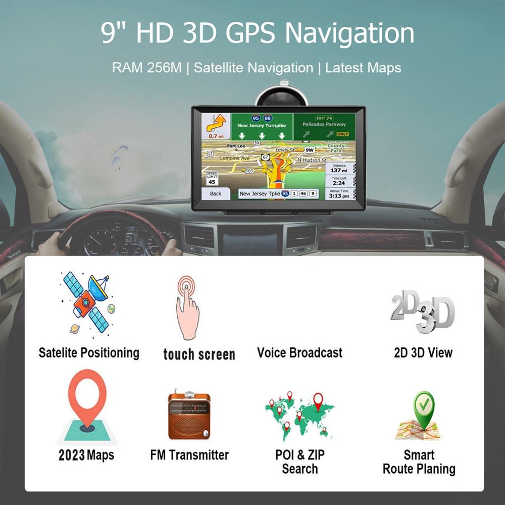 8 Inch Car Gps Navigator - 9 Screen Bluetooth Africa Map - Germany Map