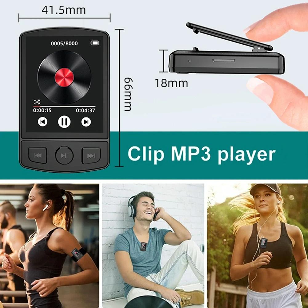 1.8 Inch Color Screen Mp3 / Mp4 Bluetooth Walkman With Back Clip - 32Gb