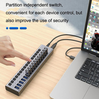 10-Port Usb3.0 Docking Hub For Computers