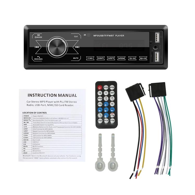 Touch Car Bluetooth Speakerphone With Double U Disk & Colourful Lights - Standard + 32G Memory Card