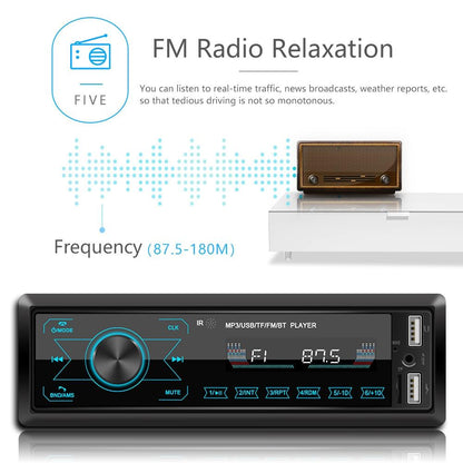 Touch Car Bluetooth Speakerphone With Double U Disk & Colourful Lights - Standard + 32G Memory Card
