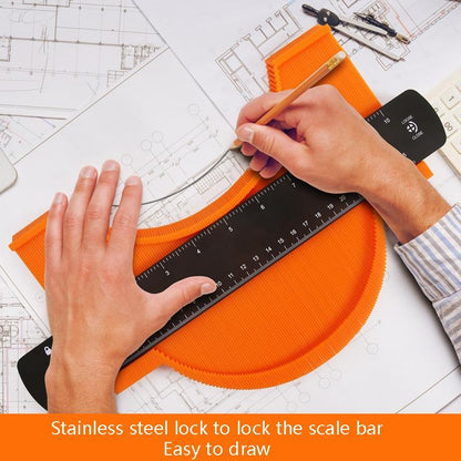Metal Profile Contour Utensils Set with Lock - 6 & 10 Ruler Straight Pencil Screwdriver