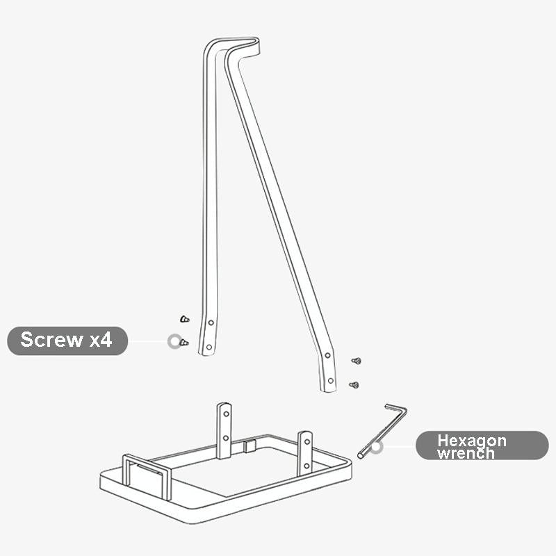 Non-punch Storage Bracket for Dyson Vacuum - Universal Floor Mount Black