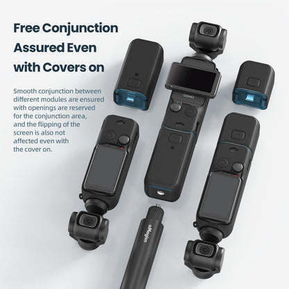 5-in-1 Silicone Case for Dji Pocket 3 Camera Accessories - 7 In 1 Black