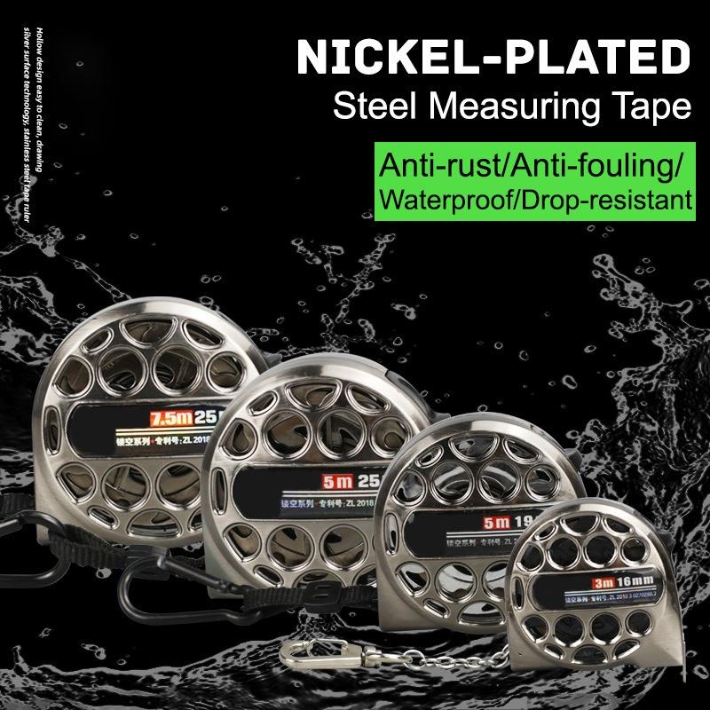 Waterproof Hollow Steel Tape Measure - Rust-proof Metal Ruler - 7.5M 25Mm
