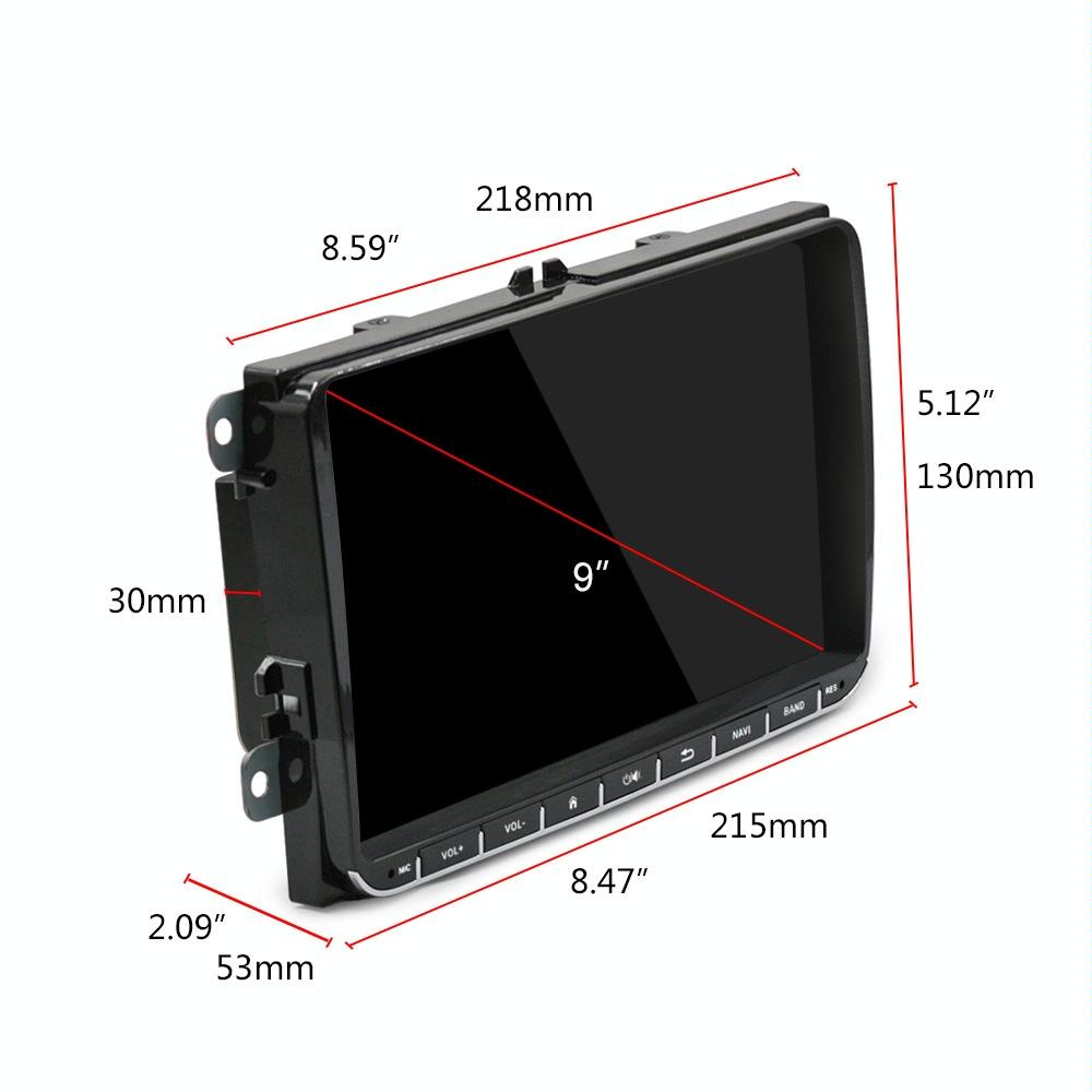 9 Inch Carplay Android10.0 Navigator For Volkswagen - 2 + 64G Central Control Screen