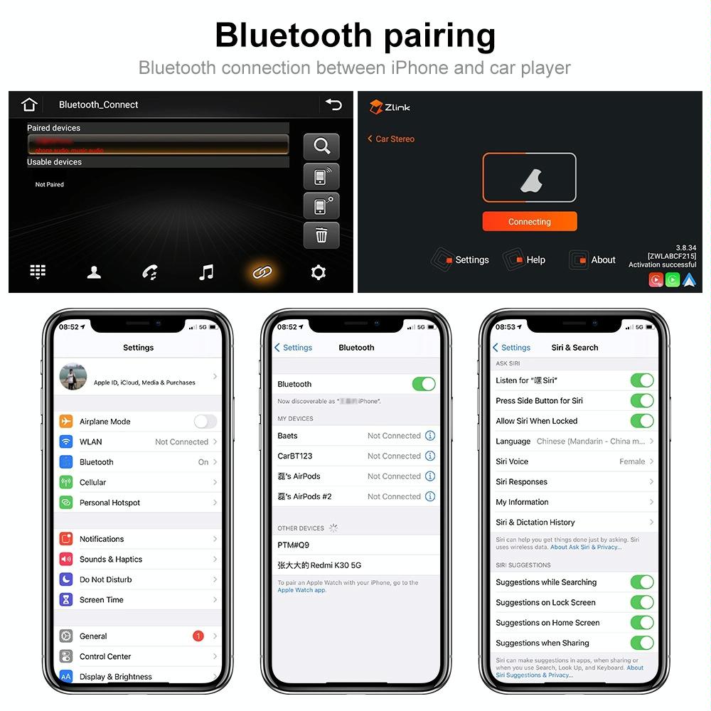 9 Inch Carplay Android10.0 Navigator For Volkswagen - 2 + 64G Central Control Screen