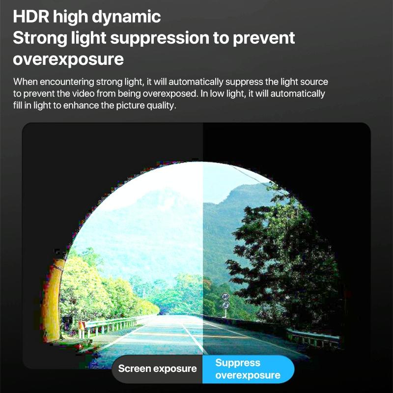 Panoramic Triple Recording Wifi Dash Cam with 2k Ultra Hd Night Vision