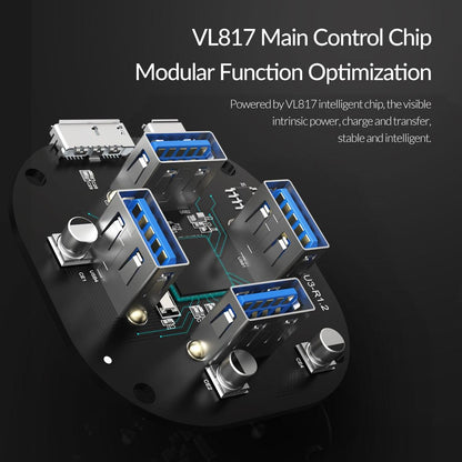 Transparent 4-Port Usb 3.0 Hub