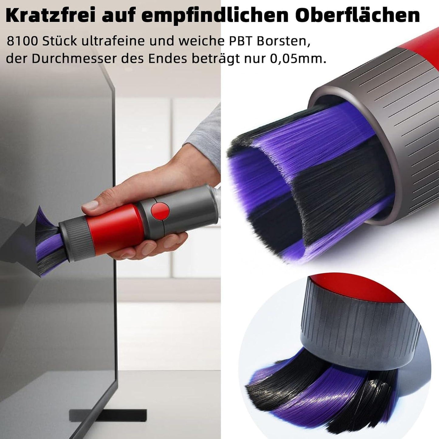 Soft Bristle Dusting Brush for Dyson Vacs V7-v15