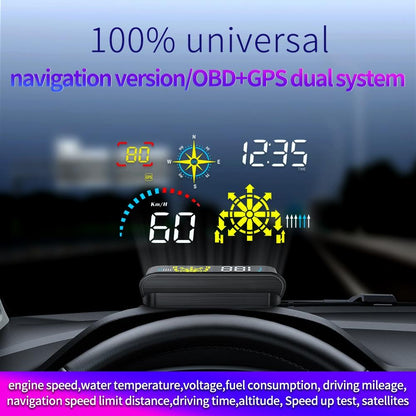 Hud Car Speed Meter For Gps Navigation Display