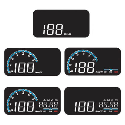 5 Inch Obd Hud Head Up Display For Car Engine Failure Water Temperature Voltage Alarm