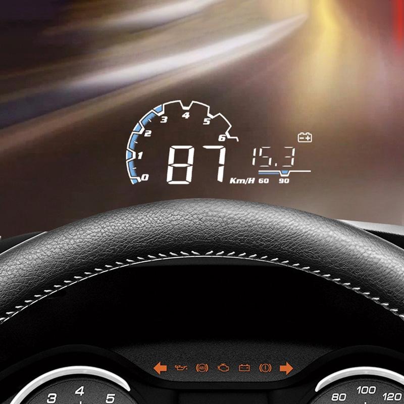 5 Inch Obd Hud Head Up Display For Car Engine Failure Water Temperature Voltage Alarm