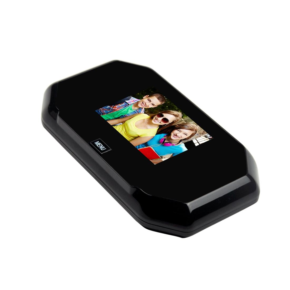 3 Screen 1.0Mp Security Camera With Door Peephole & Tf Card Support - Black