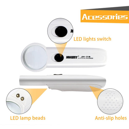 Portable 8x Optical Magnifier with Led Light - Z19