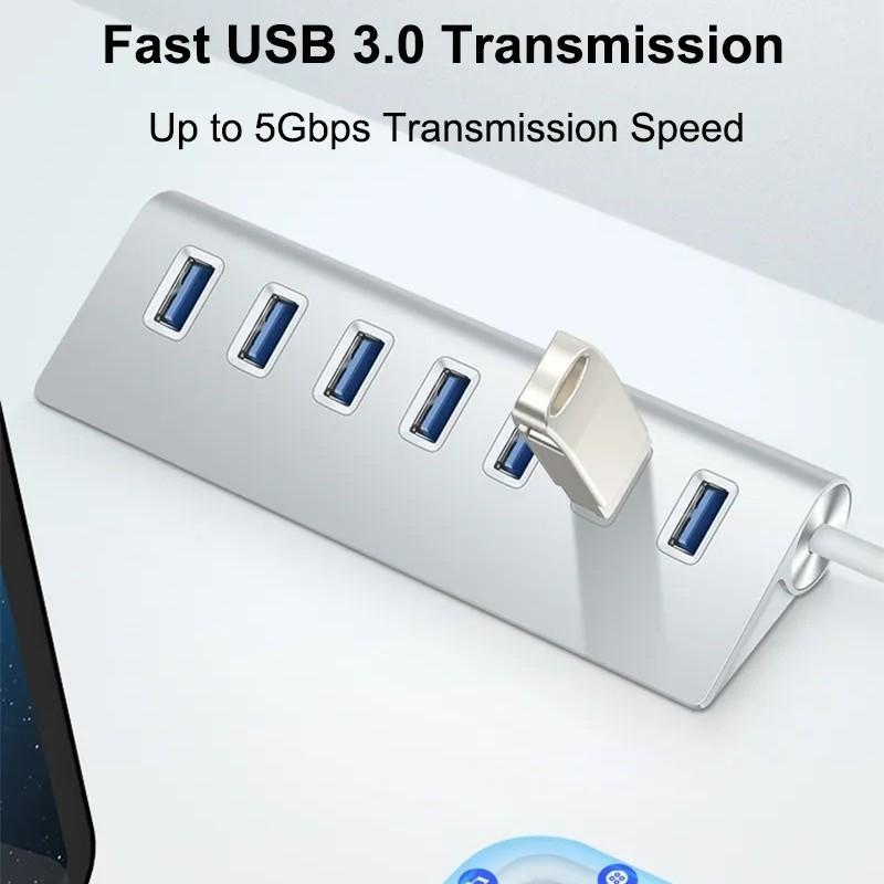 7-Port Usb 3.0 Hub With High-Speed 5Gbps