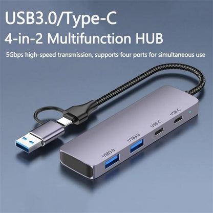 Usb 3.0 + Type-C 4-Port Hub Docking Station