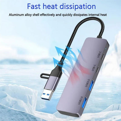Usb 3.0 + Type-C 4-Port Hub Docking Station