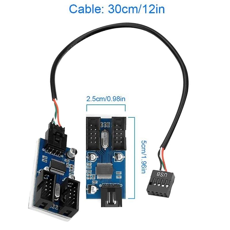 9-Pin Usb2.0 Hub Adapter With Splitter
