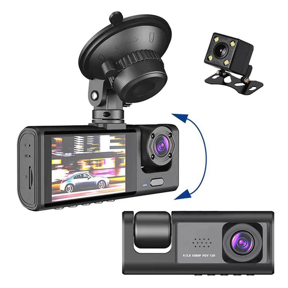Hd Night Vision Car Driving Recorder with 3 Lenses