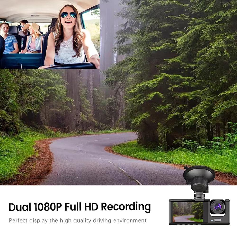 Hd Night Vision Car Driving Recorder with 3 Lenses