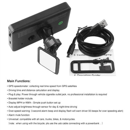 Universal Gps Speedometer For Cars & Motorcycles Over Speed Alert