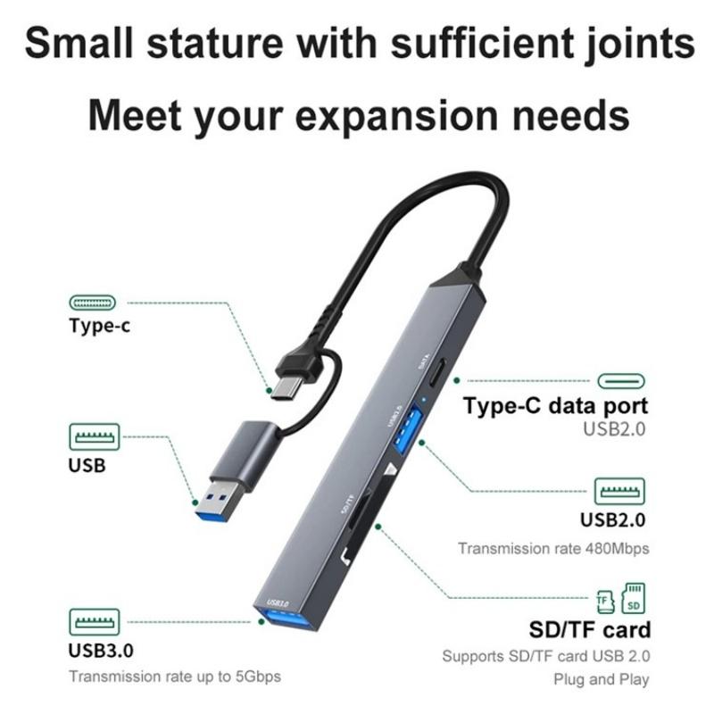 Usb 3.0 Hub With Sd / Tf Card Reader & Docking Station