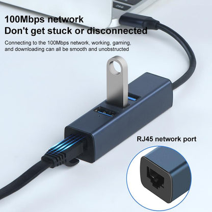 4-In-1 Usb3.0 + Dual Usb2.0 + Rj45 Hub Adapter