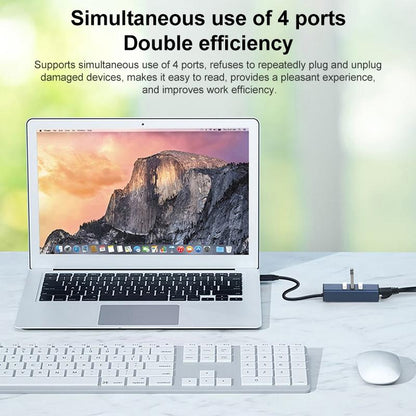 4-In-1 Usb3.0 + Dual Usb2.0 + Rj45 Hub Adapter