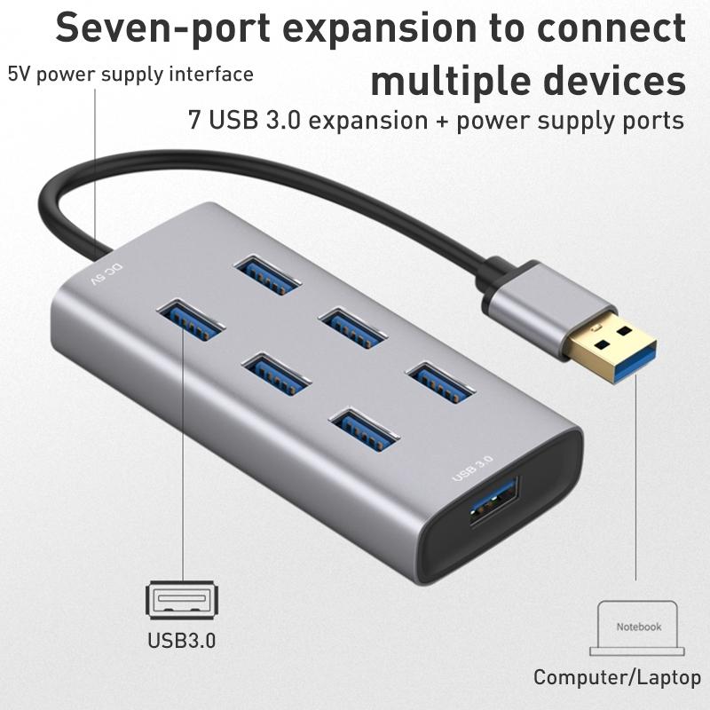 7-Port Usb 3.0 Hub With 80Cm Cable