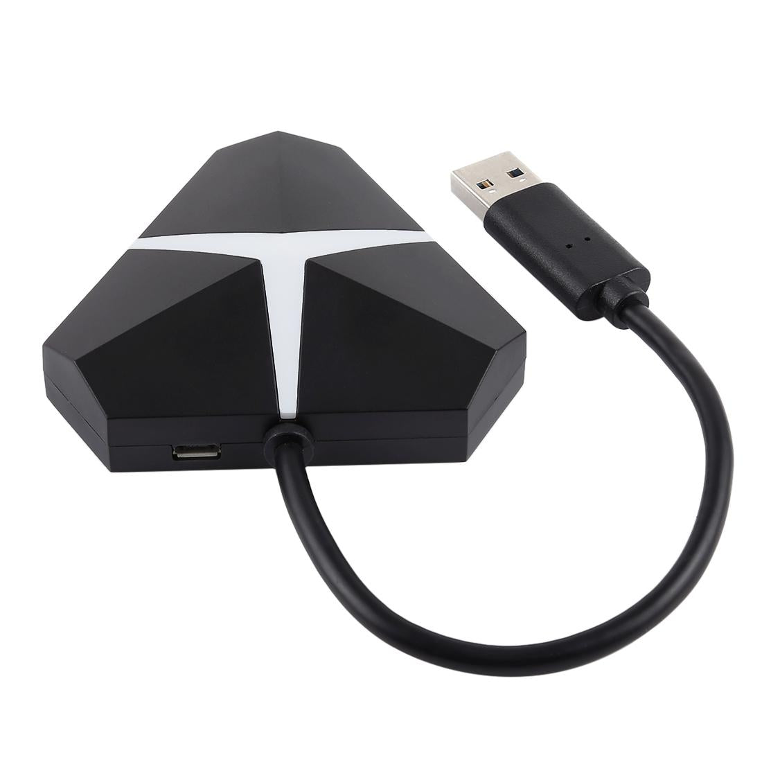 4-Port Usb 3.0 Hub 5Gbps Speed 20Cm Cable Black