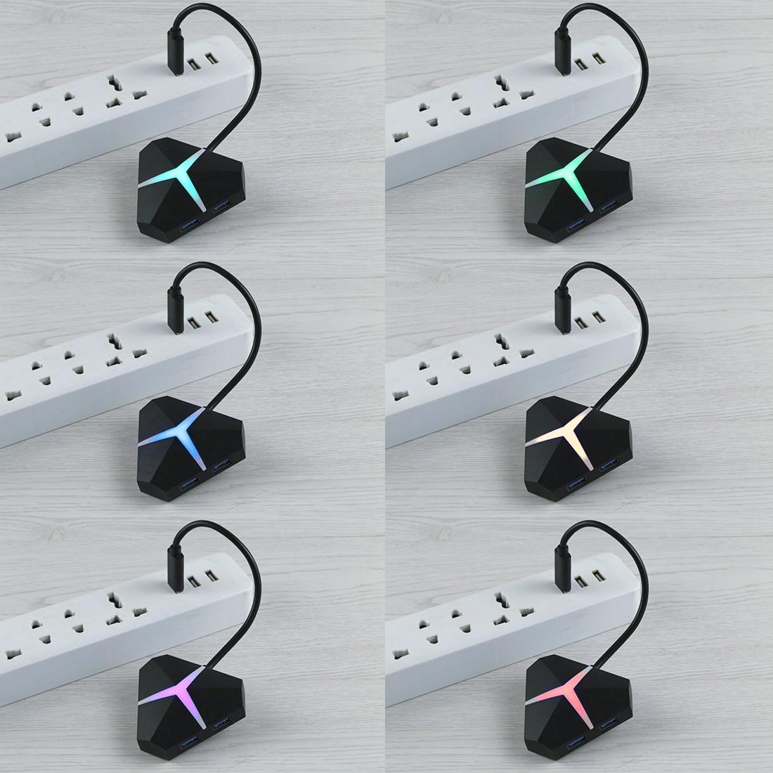 4-Port Usb 3.0 Hub 5Gbps Speed 20Cm Cable Black