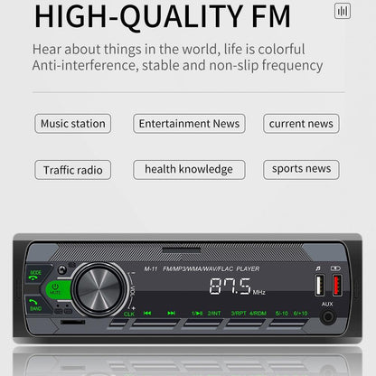 Bluetooth Car Mp3 Player - Fm Radio Tf Card Mobile Phone Interconnection - M11