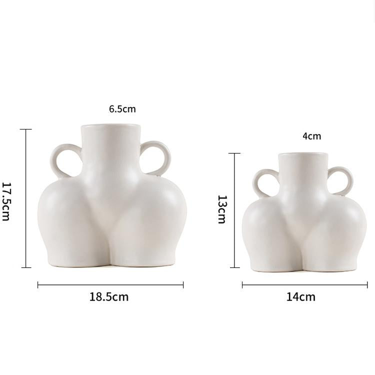 Large White Ceramic Vase for Home Decor with Dried Flower Design