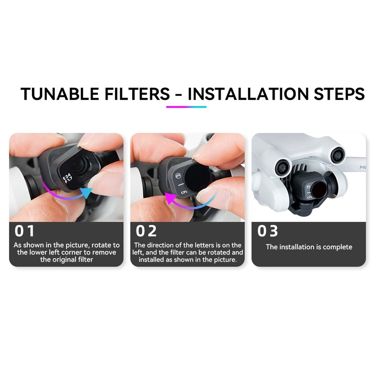 Essential Pl Filters for Dji Mini 3 Pro Drone - 4 In 1 Nd/Pl 8/16/32/64