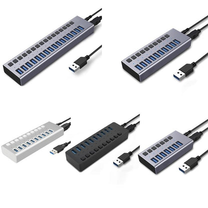 Aluminum Usb3.0 7-Port Docking Hub For Computer Camera