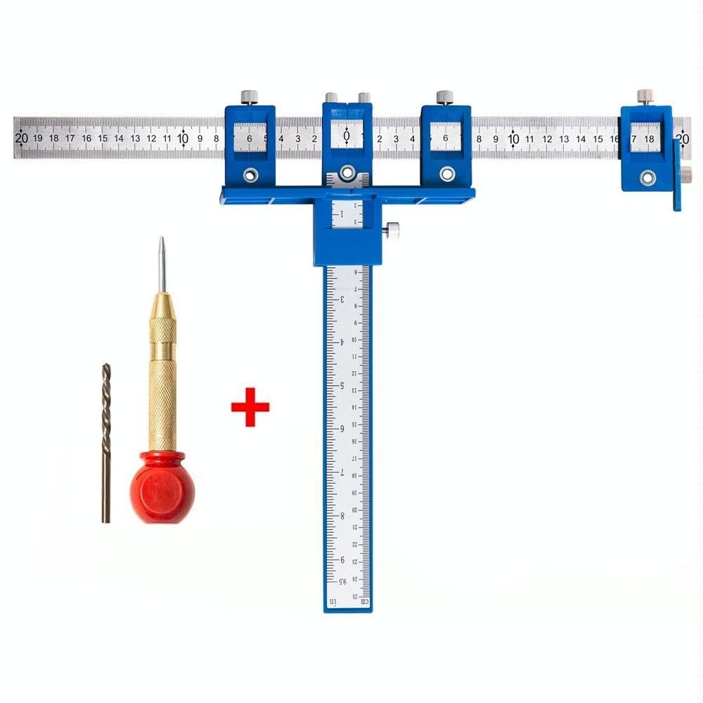 Woodworking Punch Locator for Cabinet Doors - Blue Handle Set