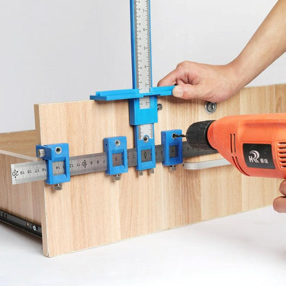 Woodworking Punch Locator for Cabinet Doors - Blue Handle Set