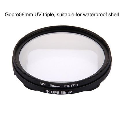 3-in-1 58mm Round Uv Filter with Cap for Gopro Hero7 / 6 / 5