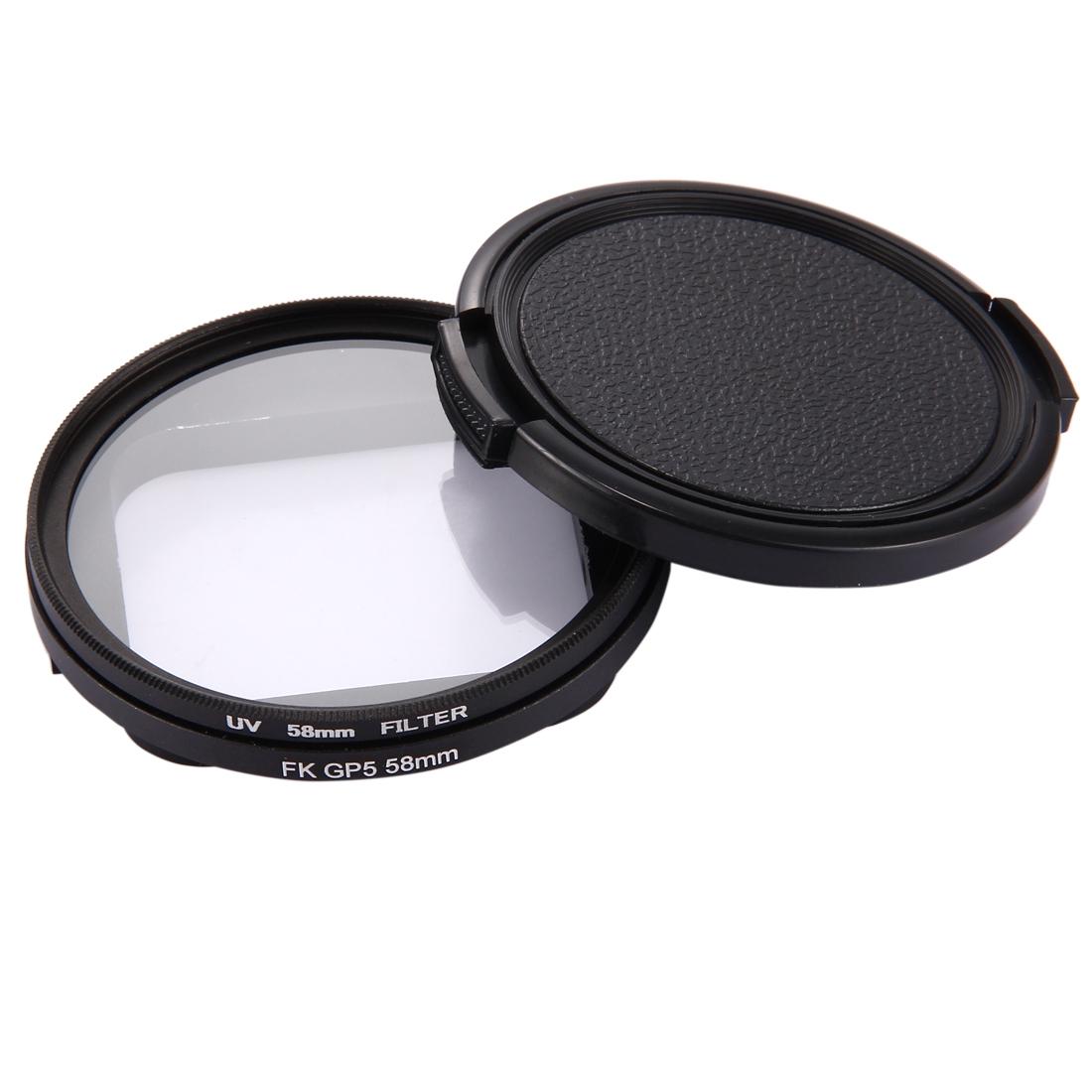 3-in-1 58mm Round Uv Filter with Cap for Gopro Hero7 / 6 / 5