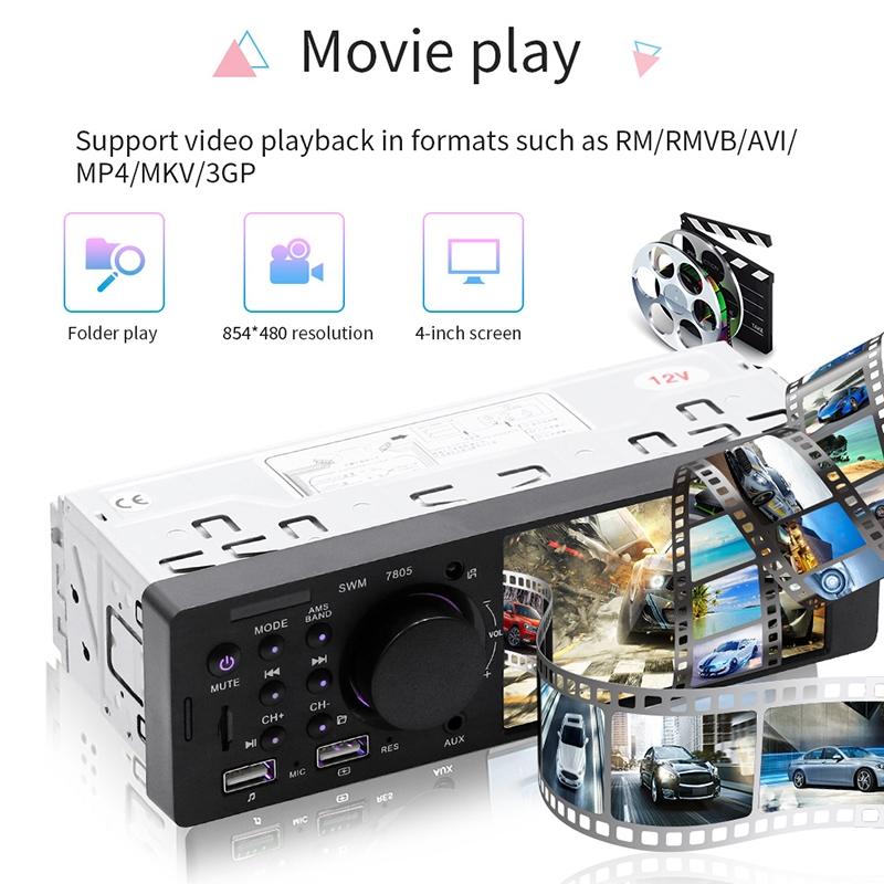 4.1 Inch Car Mp5 Player W / Fm Bluetooth Tf & Remote