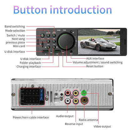 4.1 Inch Car Mp5 Player W / Fm Bluetooth Tf & Remote