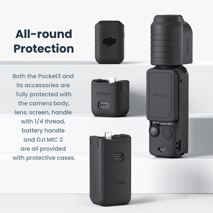 5-in-1 Silicone Case for Dji Pocket 3 Camera Accessories - 7 In 1 Blue