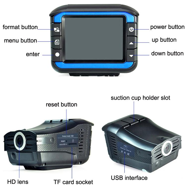 2-in-1 Electronic Dog Driving Recorder with Radar Warning