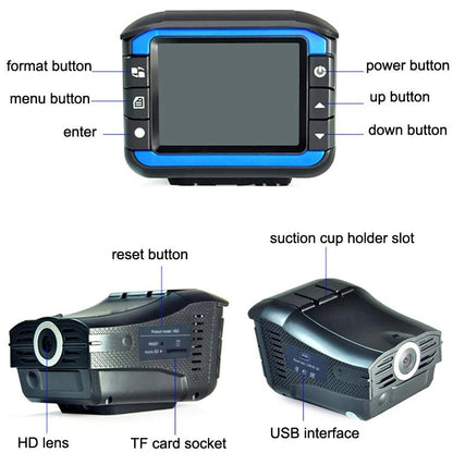 2-in-1 Electronic Dog Driving Recorder with Radar Warning
