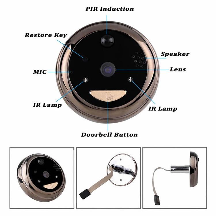 Smart Wifi Video Doorbell With 2.8 Oled Screen 1.0Mp Camera And 32Gb Tf Card Support