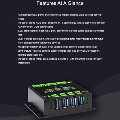4-Port Usb 3.2 Hub With Dual Host Switching